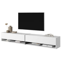 TV spintelė FIONNA, 200 cm, balta+grafitas