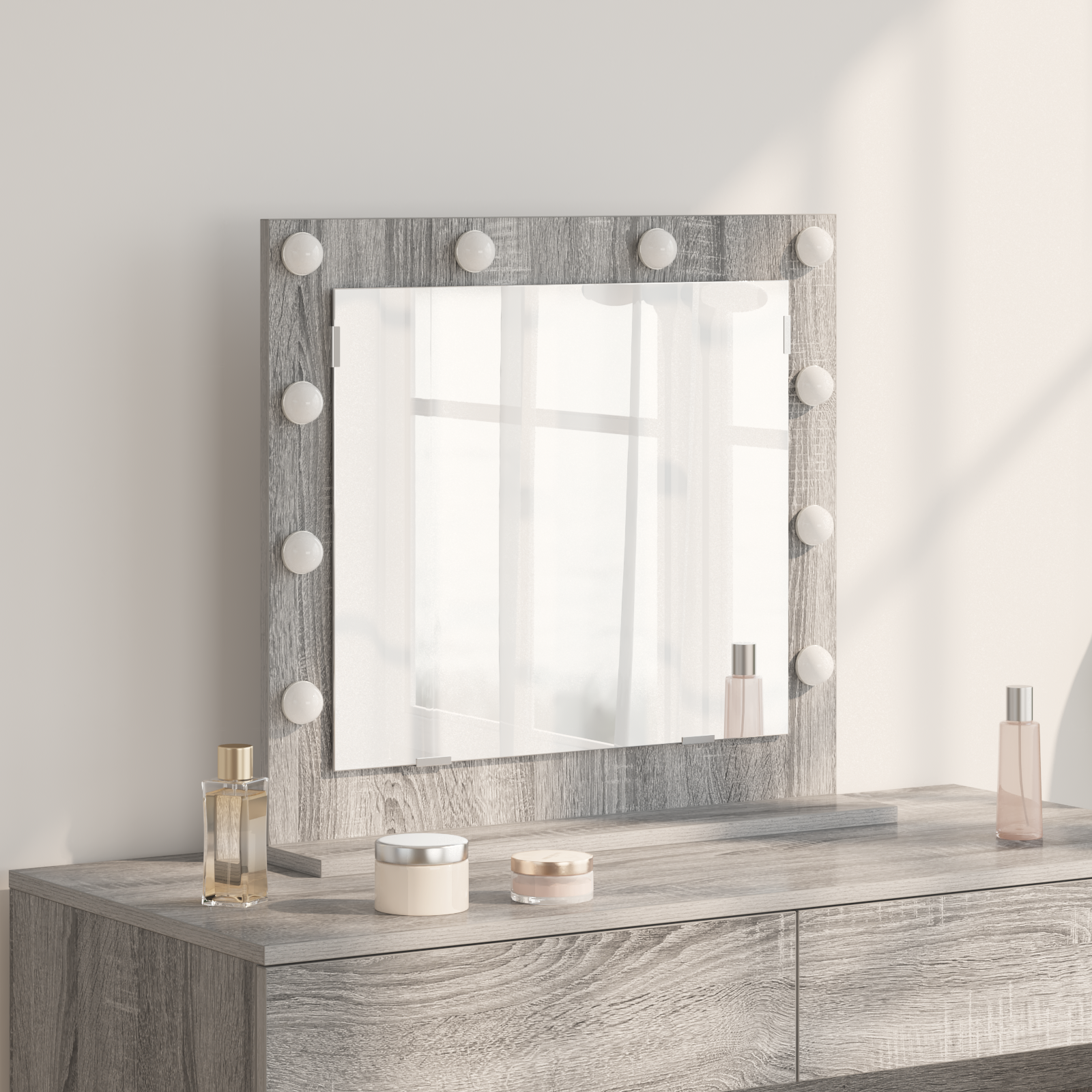 Cosmetic Mirror Grey Sonoma 60 x 55 x 18 cm