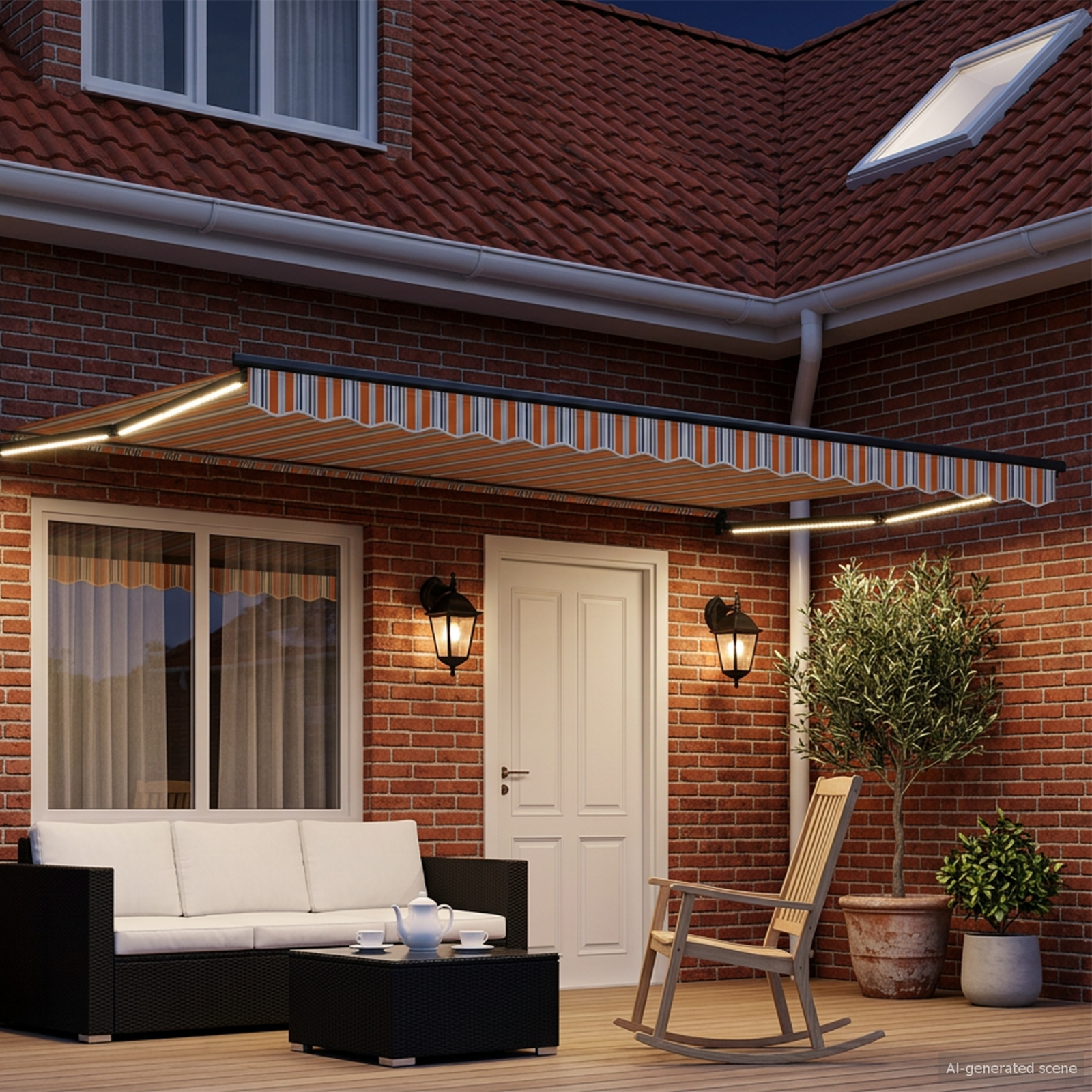 Rankinė ištraukiama markizė su LED 4,5 × 3 m