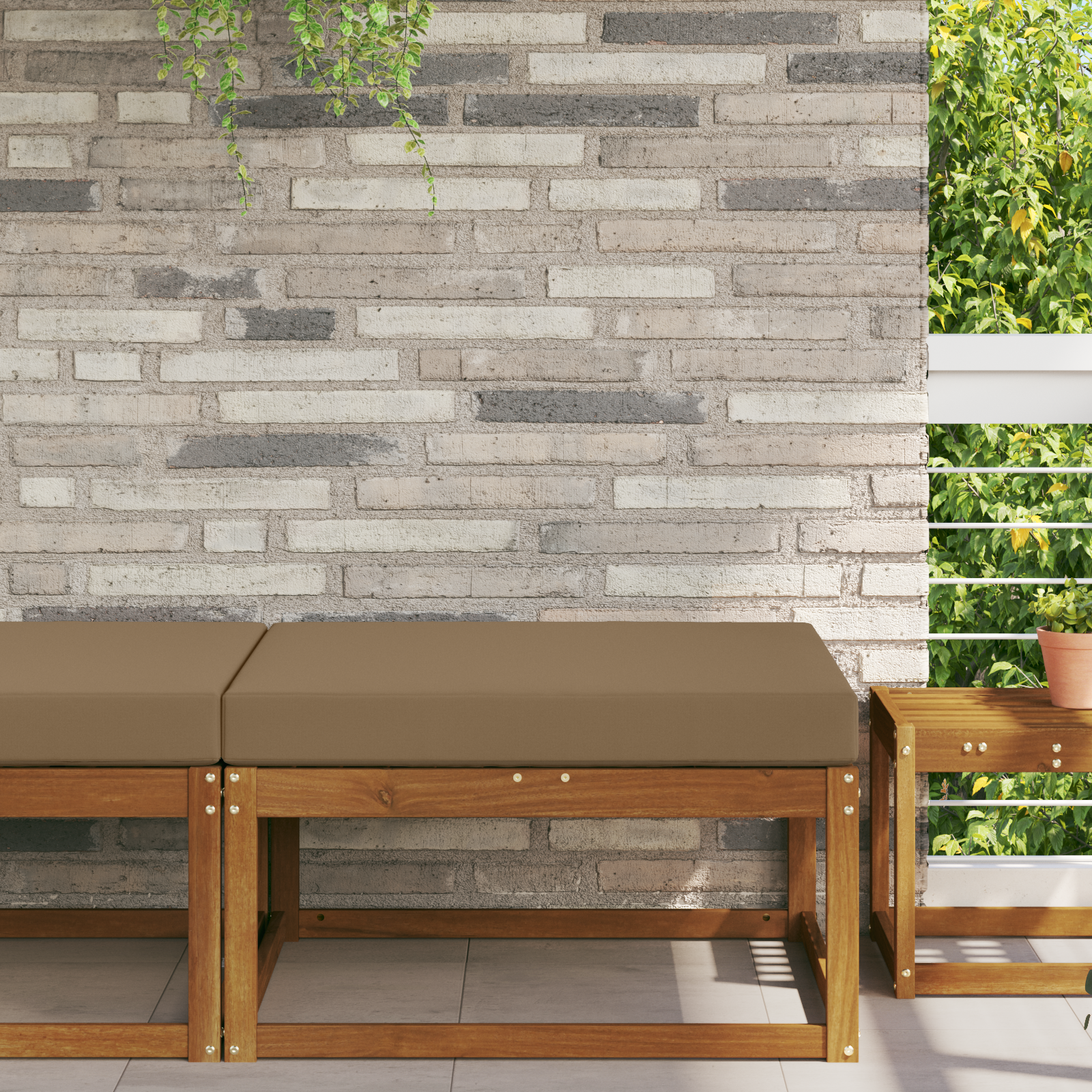 Lauko sofa pagalvėlė Taupe 80 x 80 x 8 cm Poliesteris