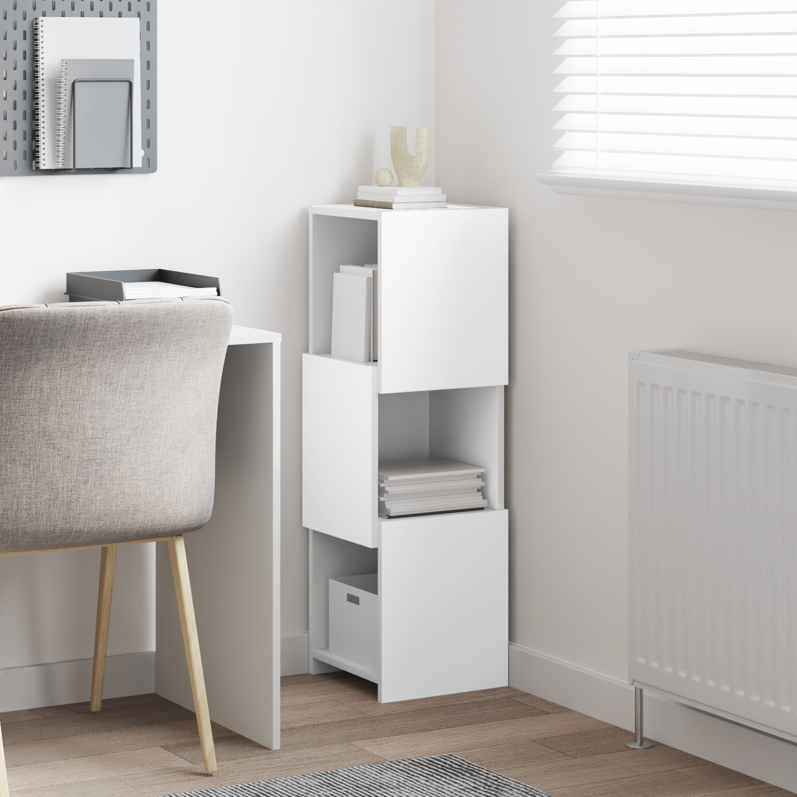 Corner Cabinet White 30.5x30x95cm Engineered Wood