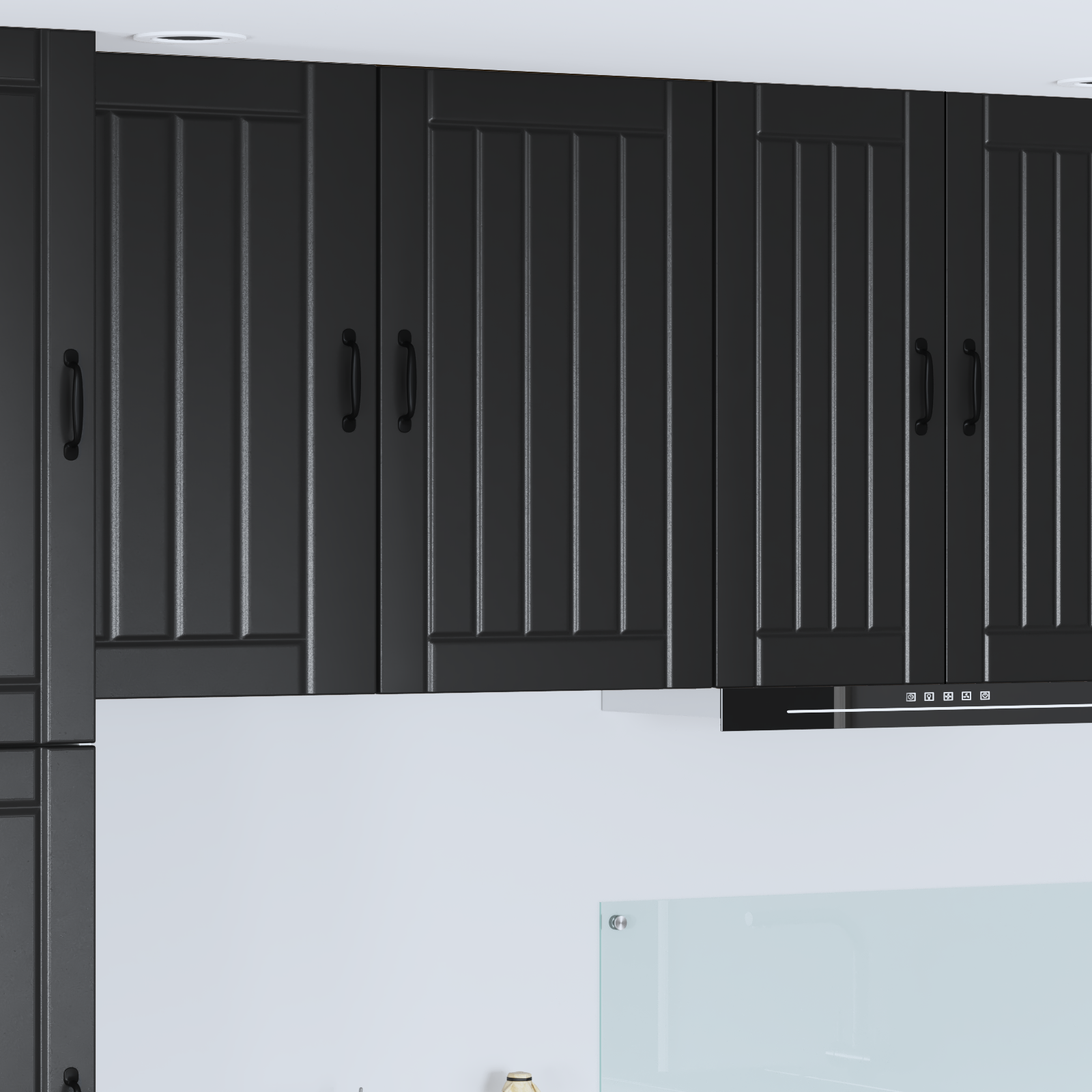 Virtuves sienas skapis ar plauktu melns 50 x 31 x 80 cm
