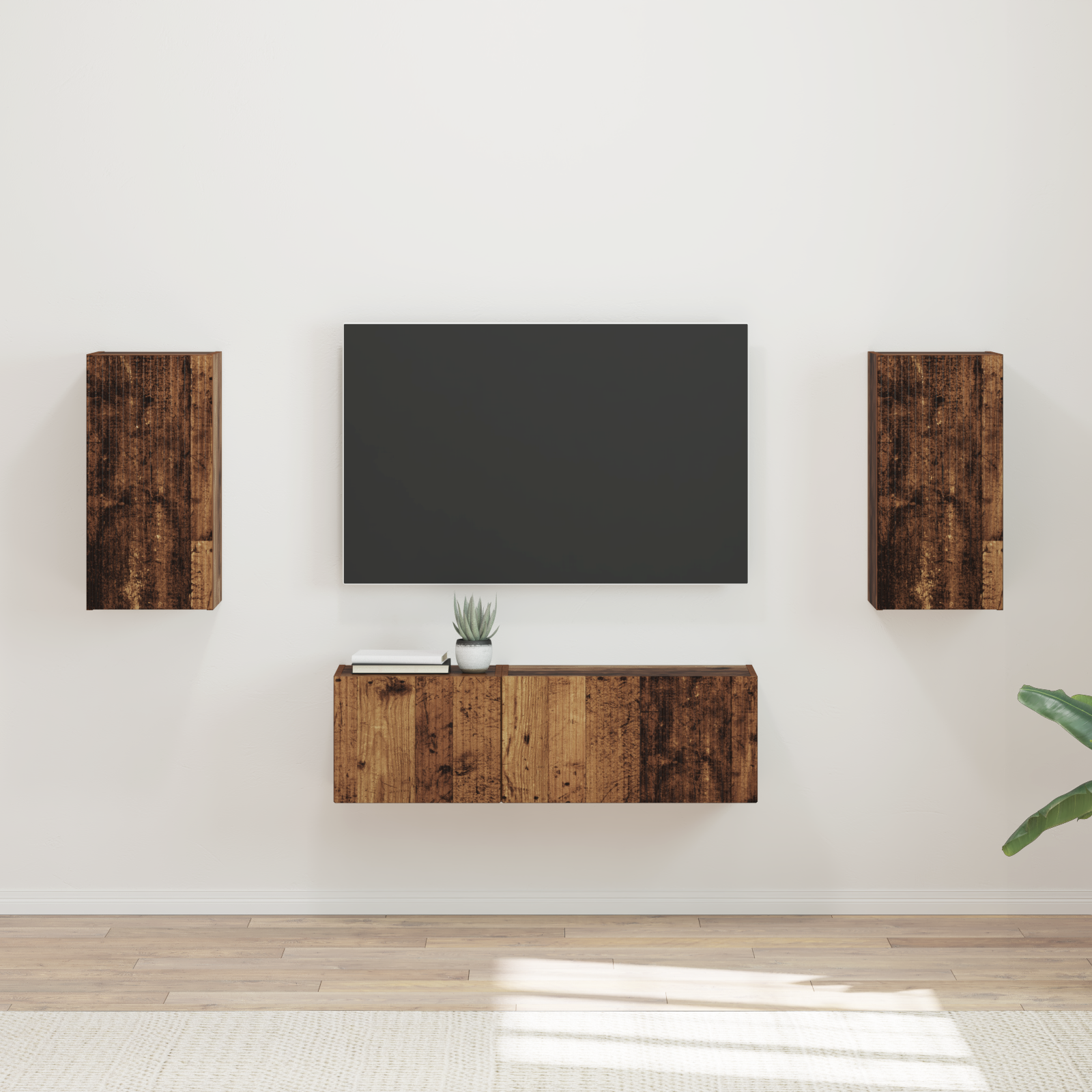 TV sieninio kabineto komplektas 4 pcs Senas medis