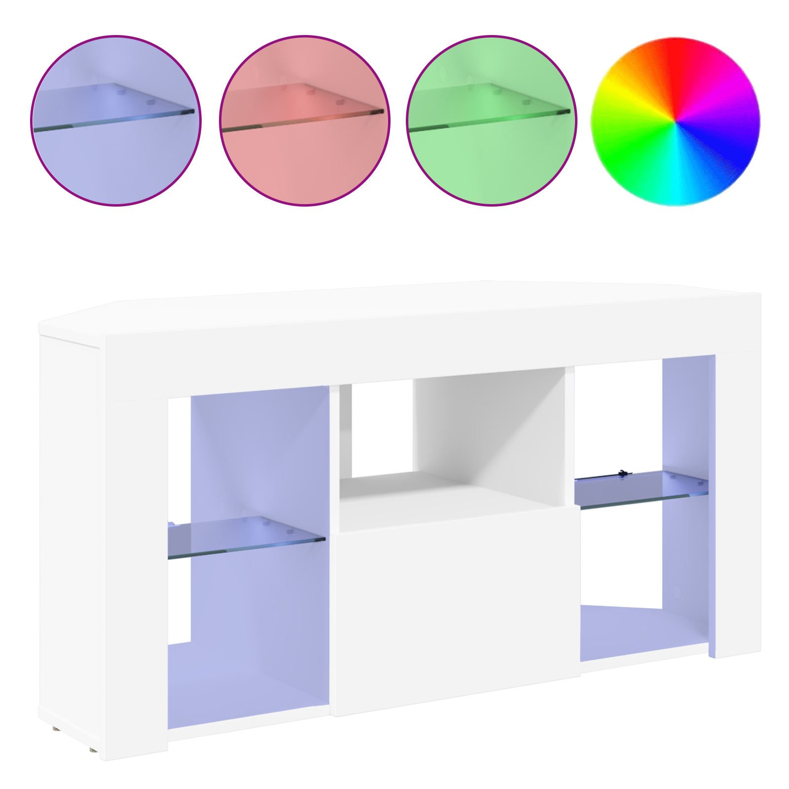 Corner LED TV Cabinet White 100 x 40 x 50 cm