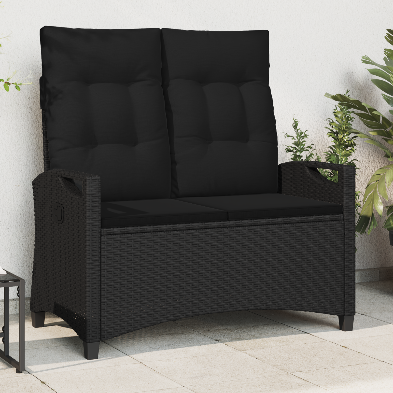 Dārza sols Melns 105 x 60 x 112 cm Tērauds un poliesteris