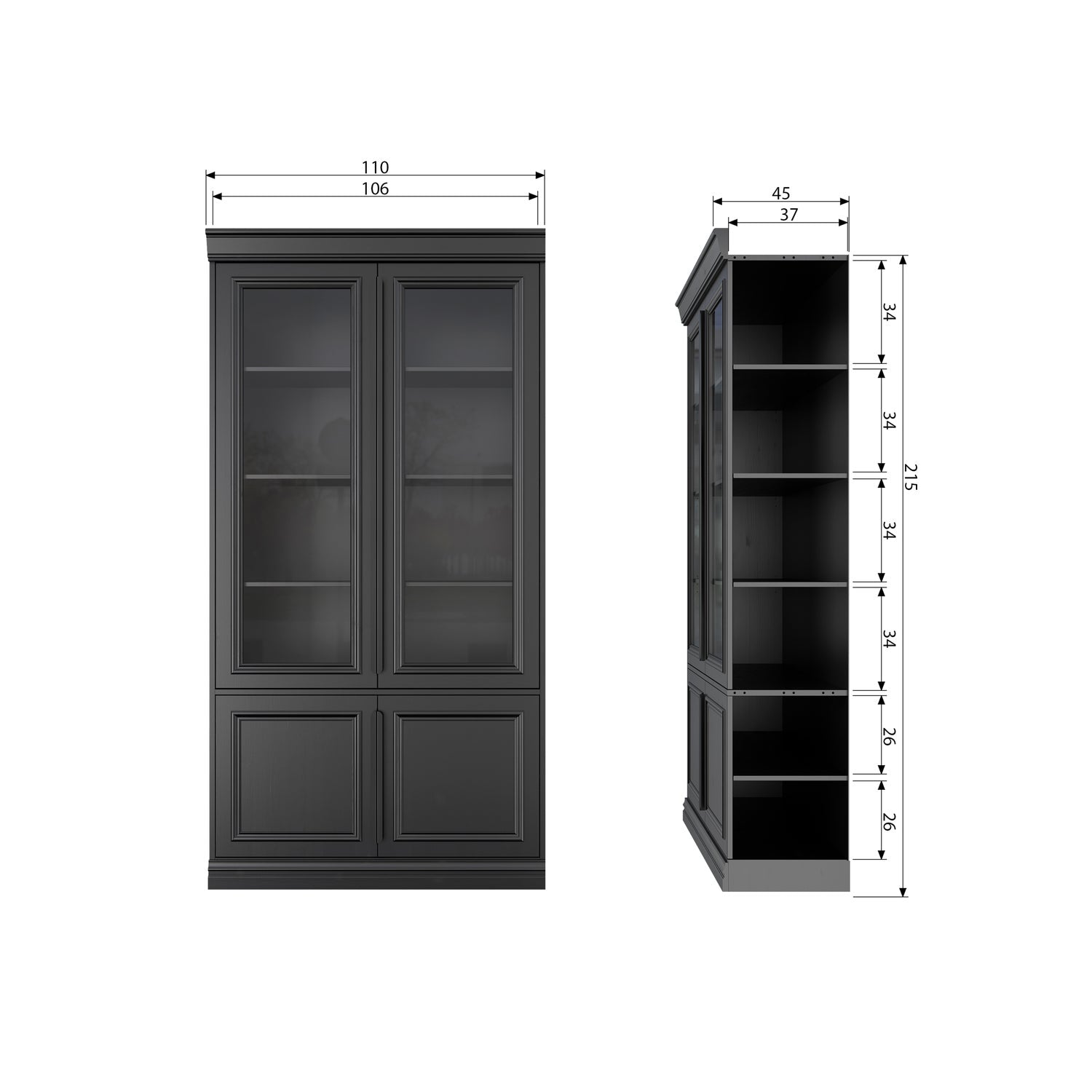 Vitrina Organize, juoda