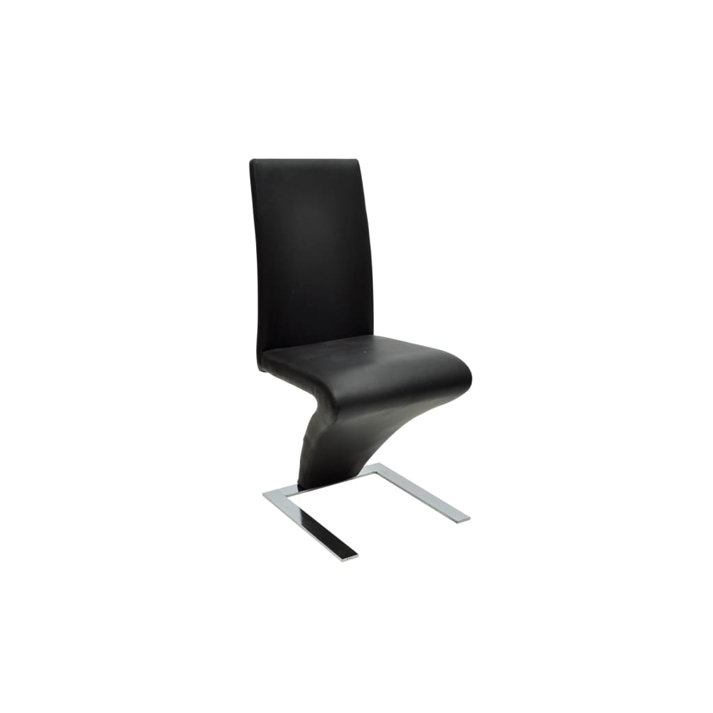 Dining chairs, 2 pcs., black, artificial leather