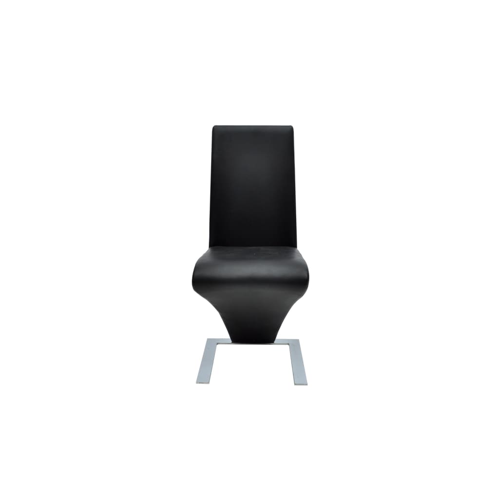 Dining chairs, 2 pcs., black, artificial leather