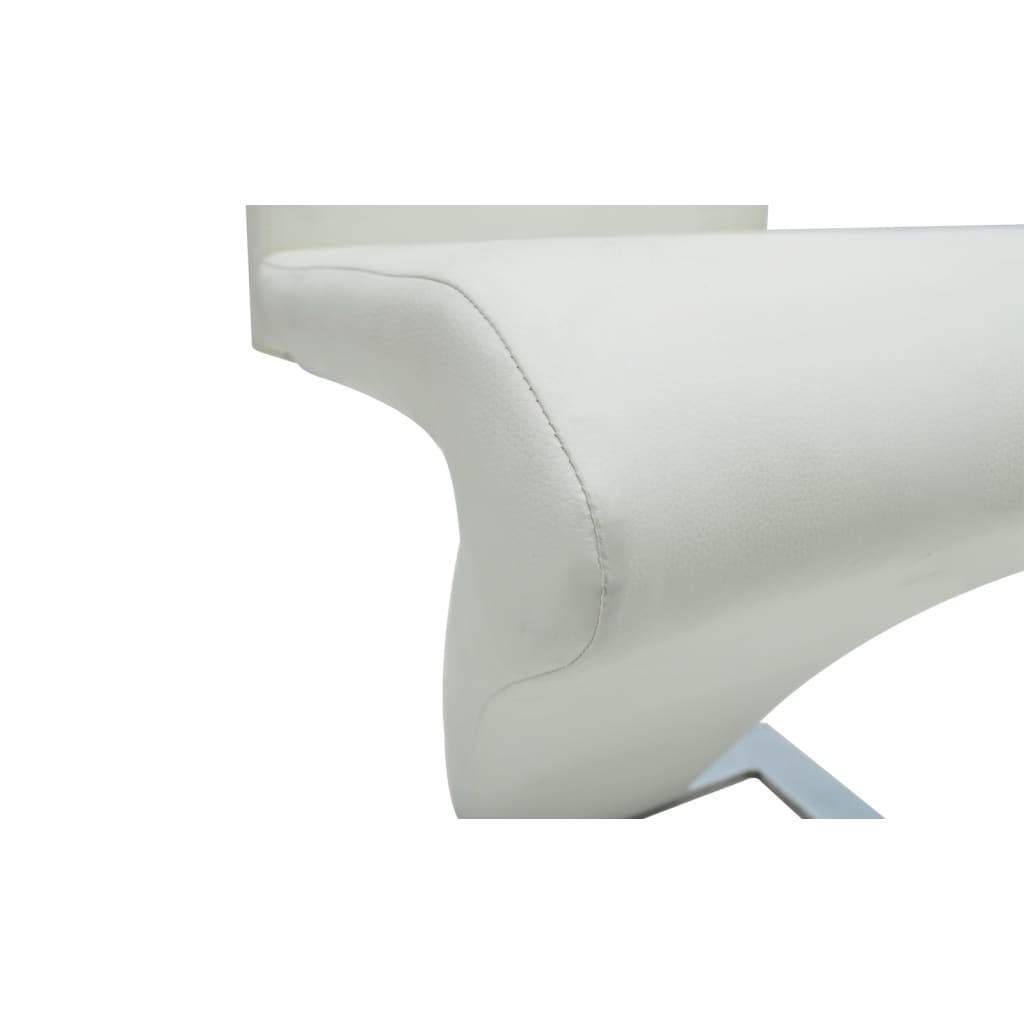 Dining chairs, 2 pcs., white, faux leather