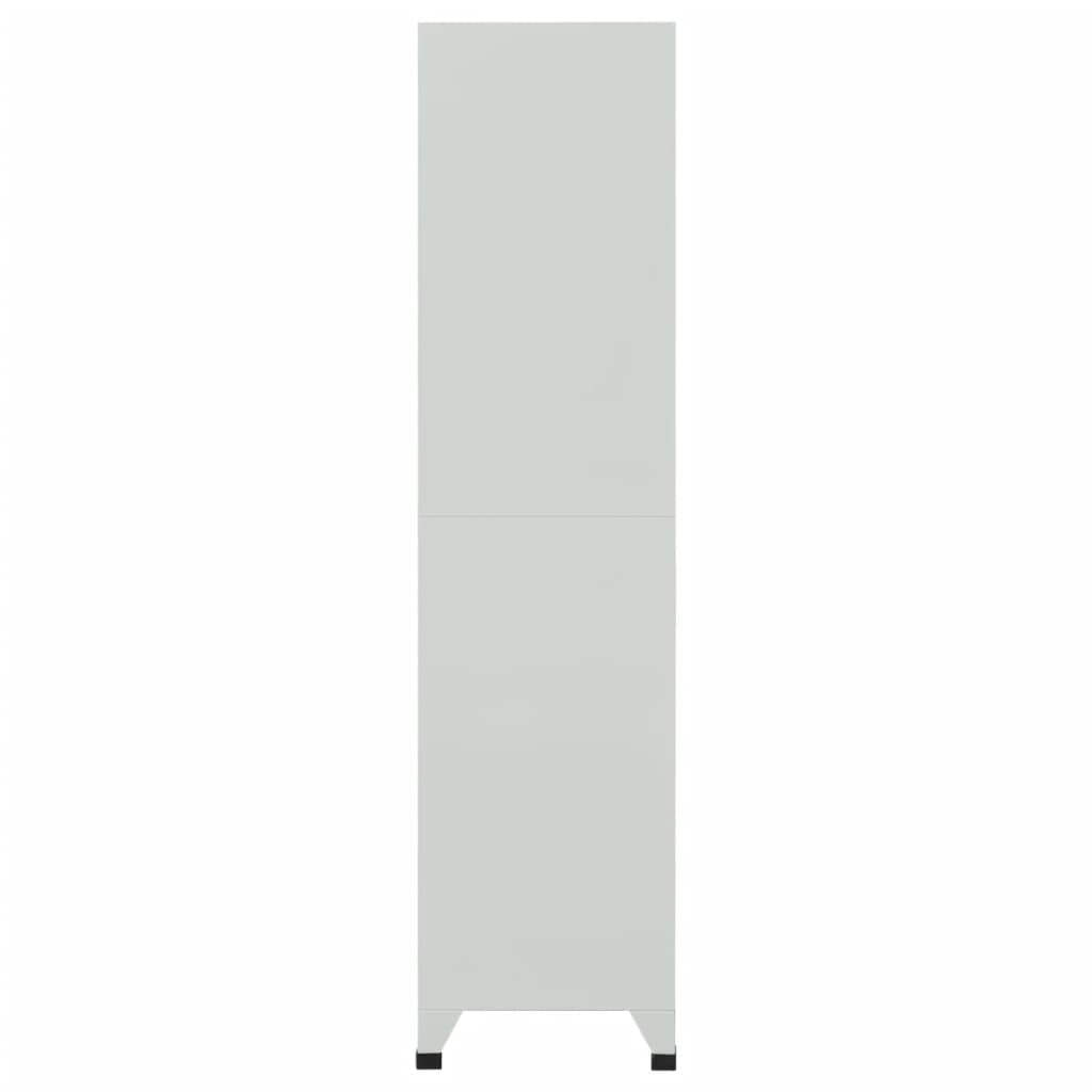 Ģērbtuves skapītis, 6 nodalījumi, tērauds, 90x45x180 cm, pelēks