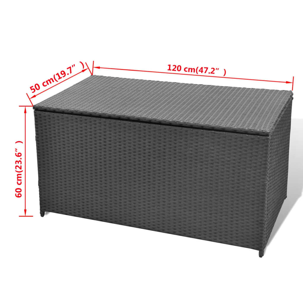 Lauko daiktadėžė MARCEL, juoda, 120cm