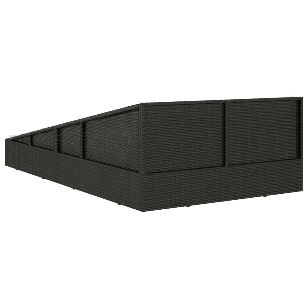 Garden sun lounger, black, 110x200cm, polyrattan
