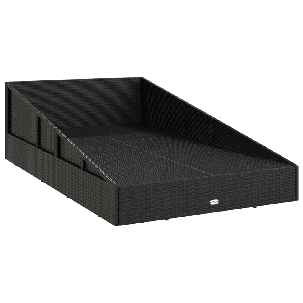 Garden sun lounger, black, 110x200cm, polyrattan