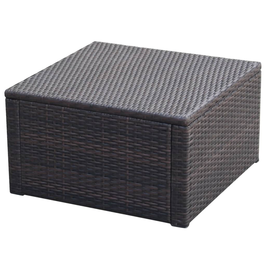 Stool, synthetic rattan, 53x53x30 cm, brown