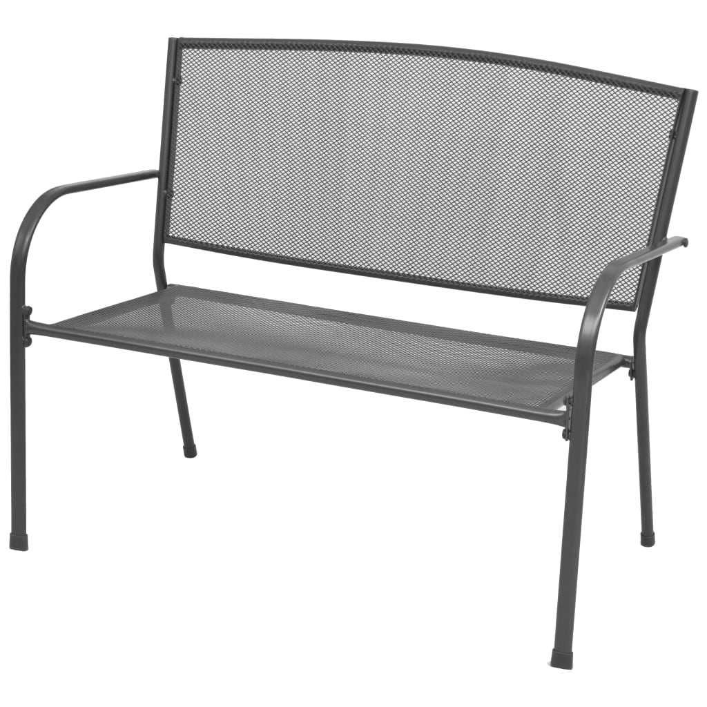 Garden Bench, 108 cm, Steel and Mesh, Anthracite