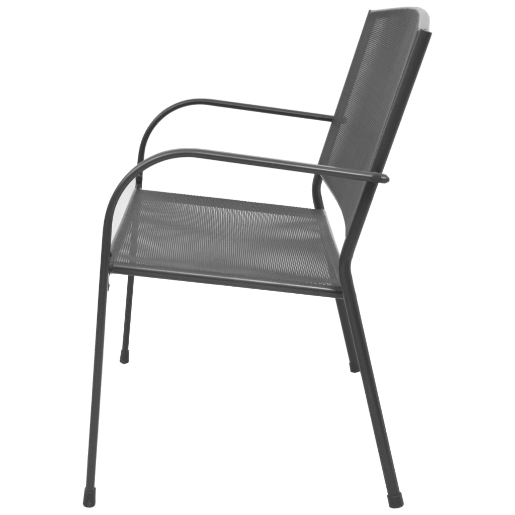 Garden Bench, 108 cm, Steel and Mesh, Anthracite