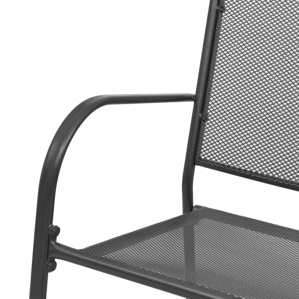 Garden Bench, 108 cm, Steel and Mesh, Anthracite