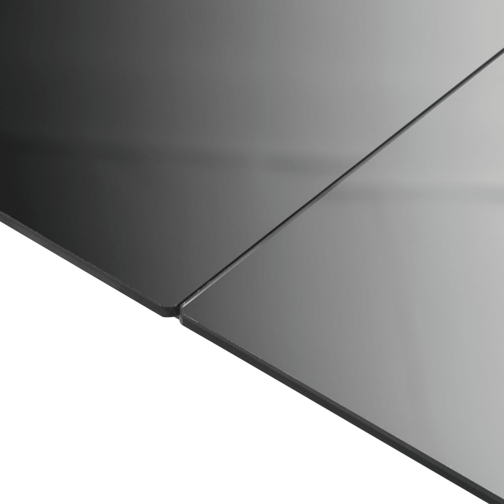 Garden table, black, 150x90x74cm, aluminum and glass