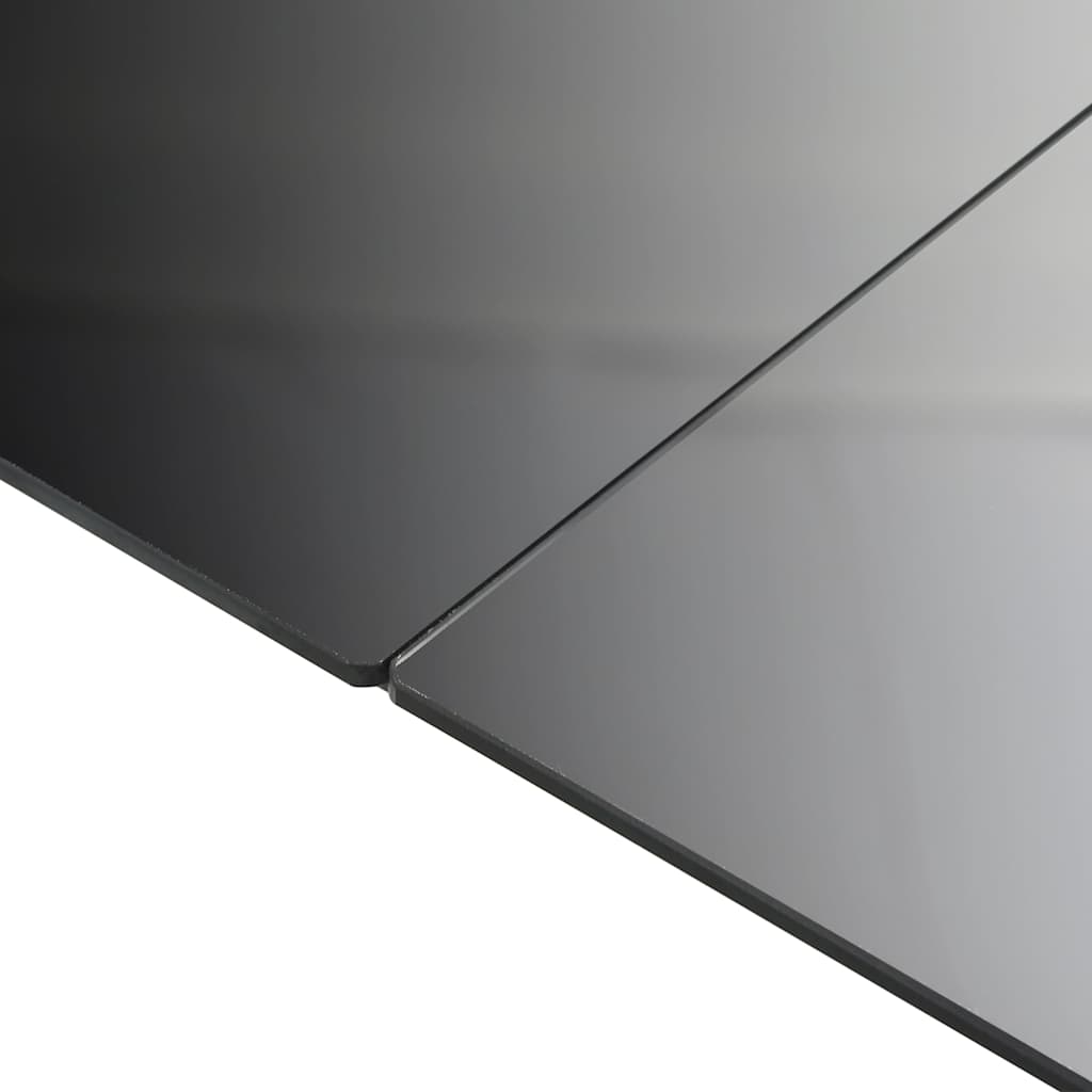 Sodo stalas, juodas, 190x90x74cm, aliuminis ir stiklas