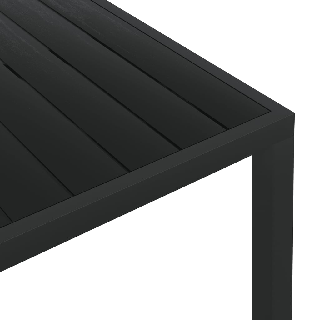 Garden table, black, 185x90x74cm, aluminum and WPC