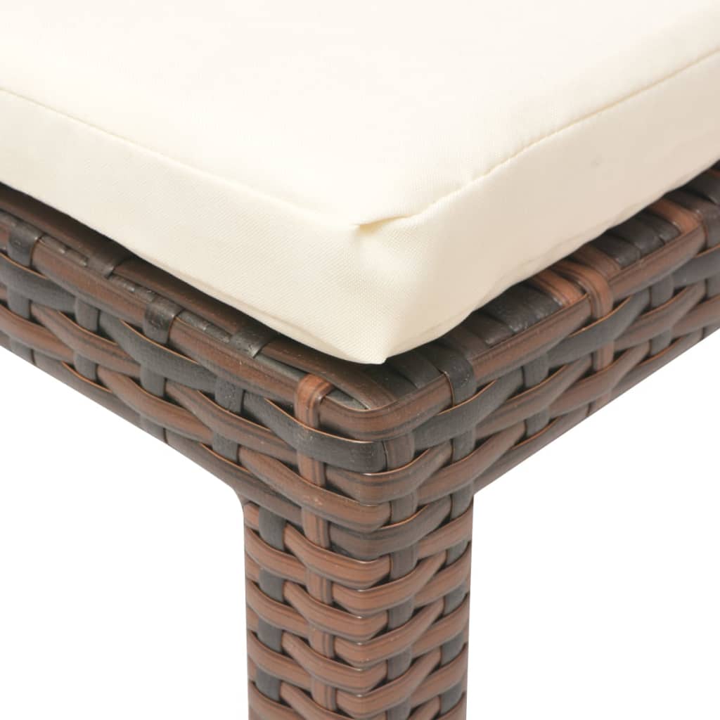 Sun lounger with mattress, brown, polyrattan