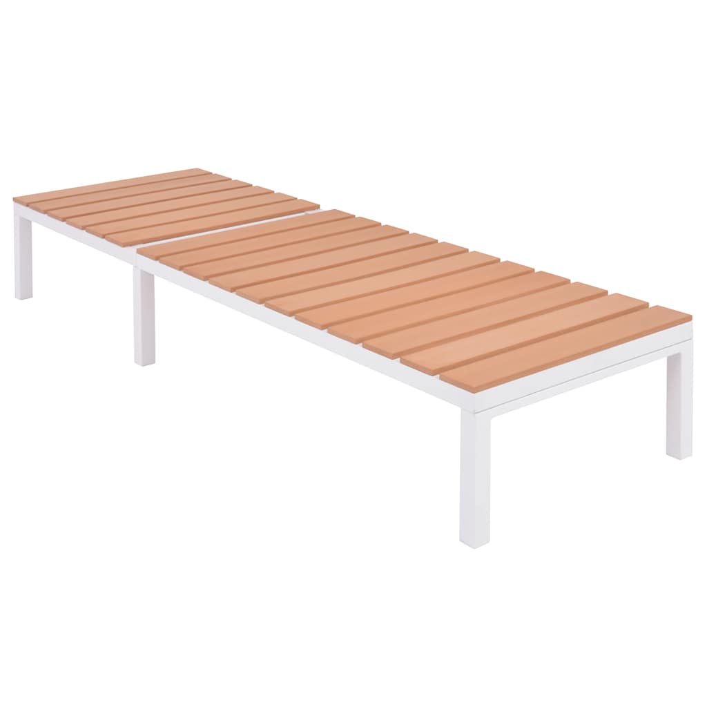 Sunlounger, aluminium and WPC, brown