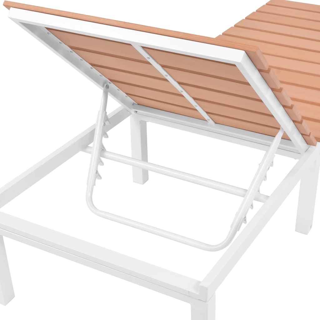Sunlounger, aluminium and WPC, brown