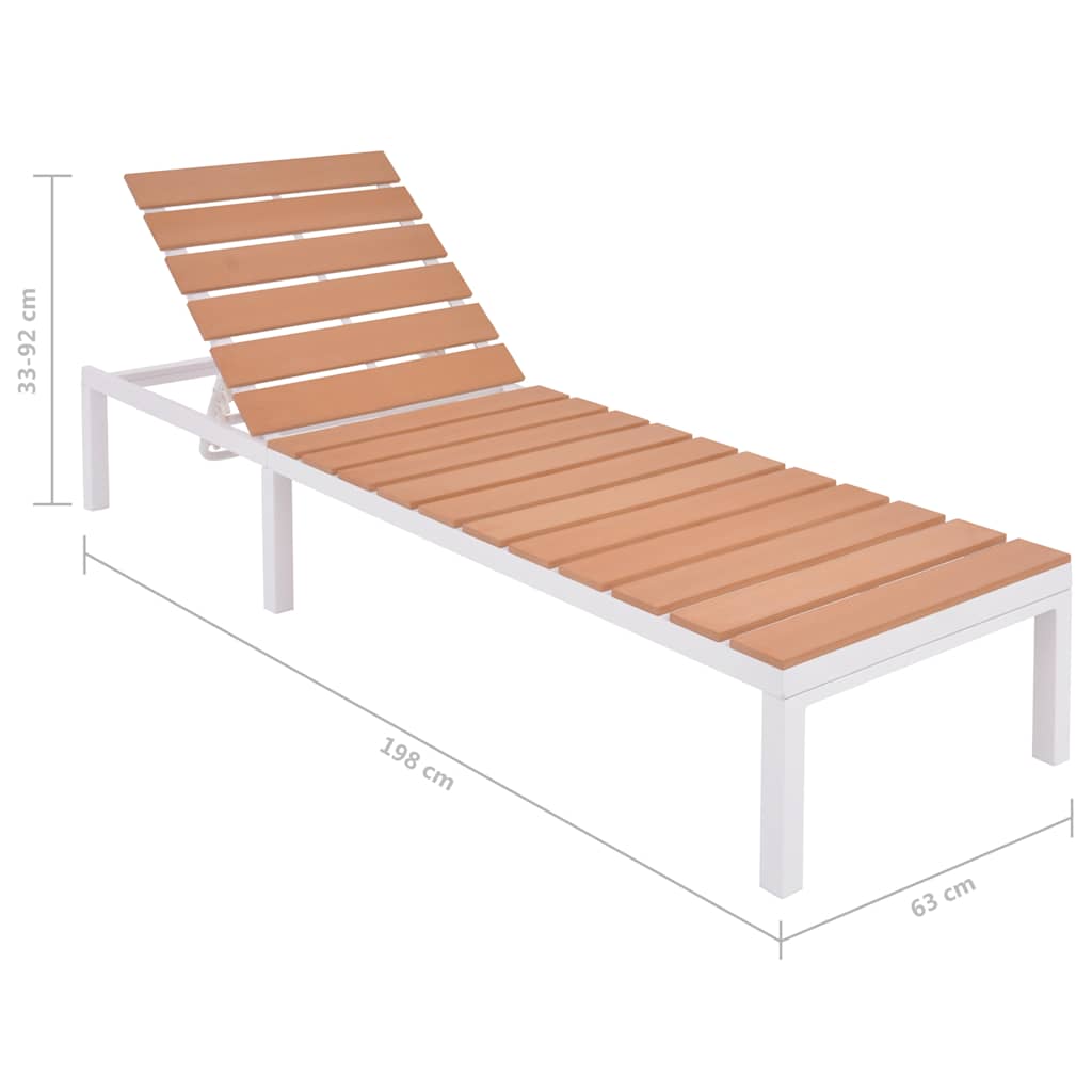 Sunlounger, aluminium and WPC, brown