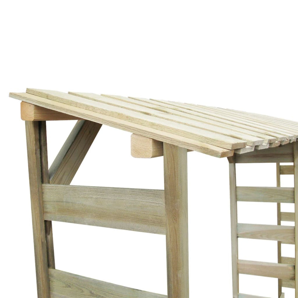 Two-part log store, 300x44x176 cm, impregnated pine wood