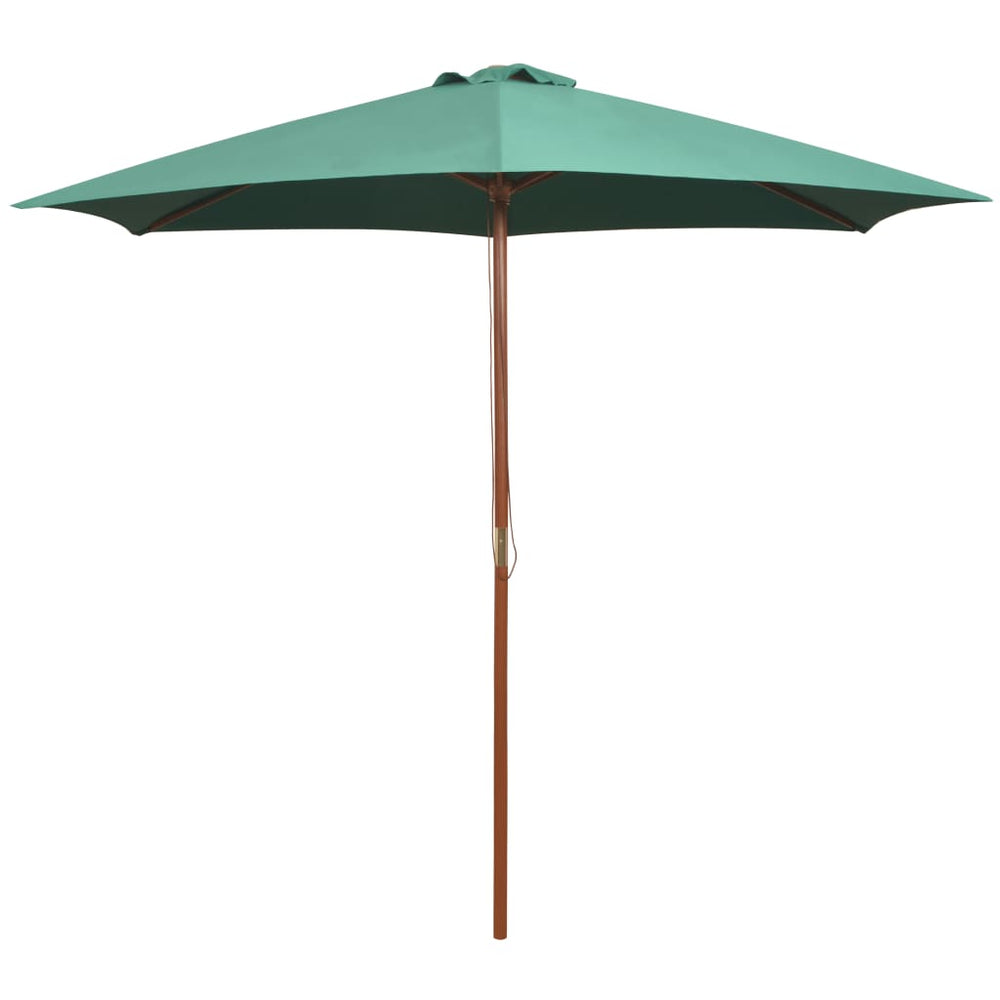 Sun umbrella, green, 270x270cm, wooden pole