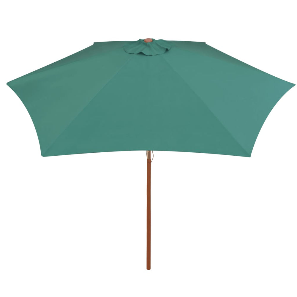 Sun umbrella, green, 270x270cm, wooden pole