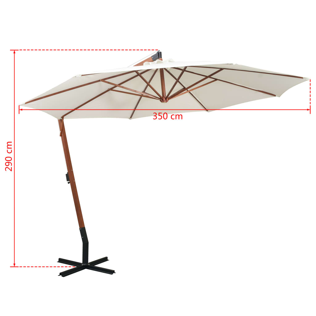 Kabantis sodo skėtis ALEX, balta, 350cm