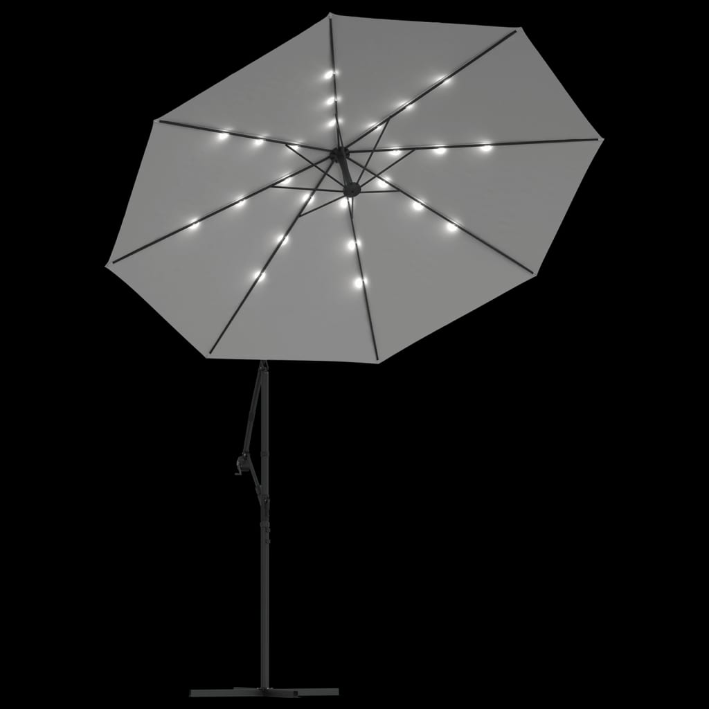 Dārza saulessargs LED ALGER, smilškrāsas, 100x100cm