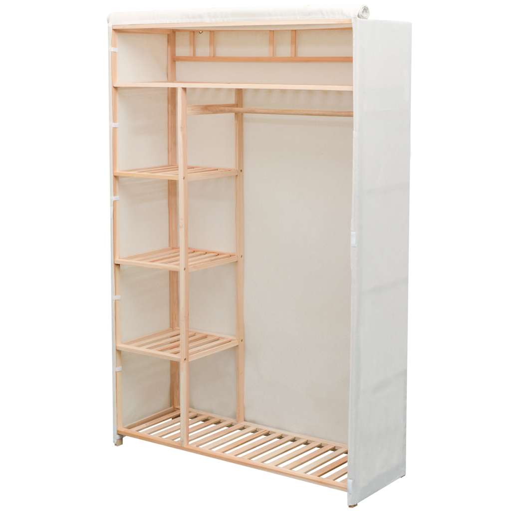 Drēbju skapis, audums un priedes koks, 110x40x170cm