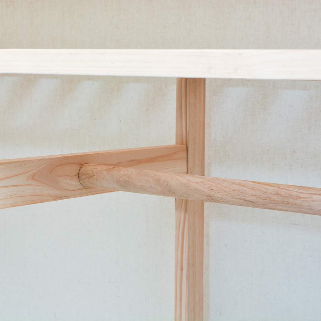 Drēbju skapis, audums un priedes koks, 110x40x170cm