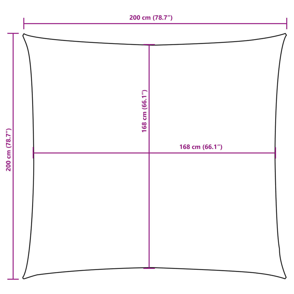Tentas nuo saulės, oksfordo aud., kvadrat., 2x2m, terakotos sp.
