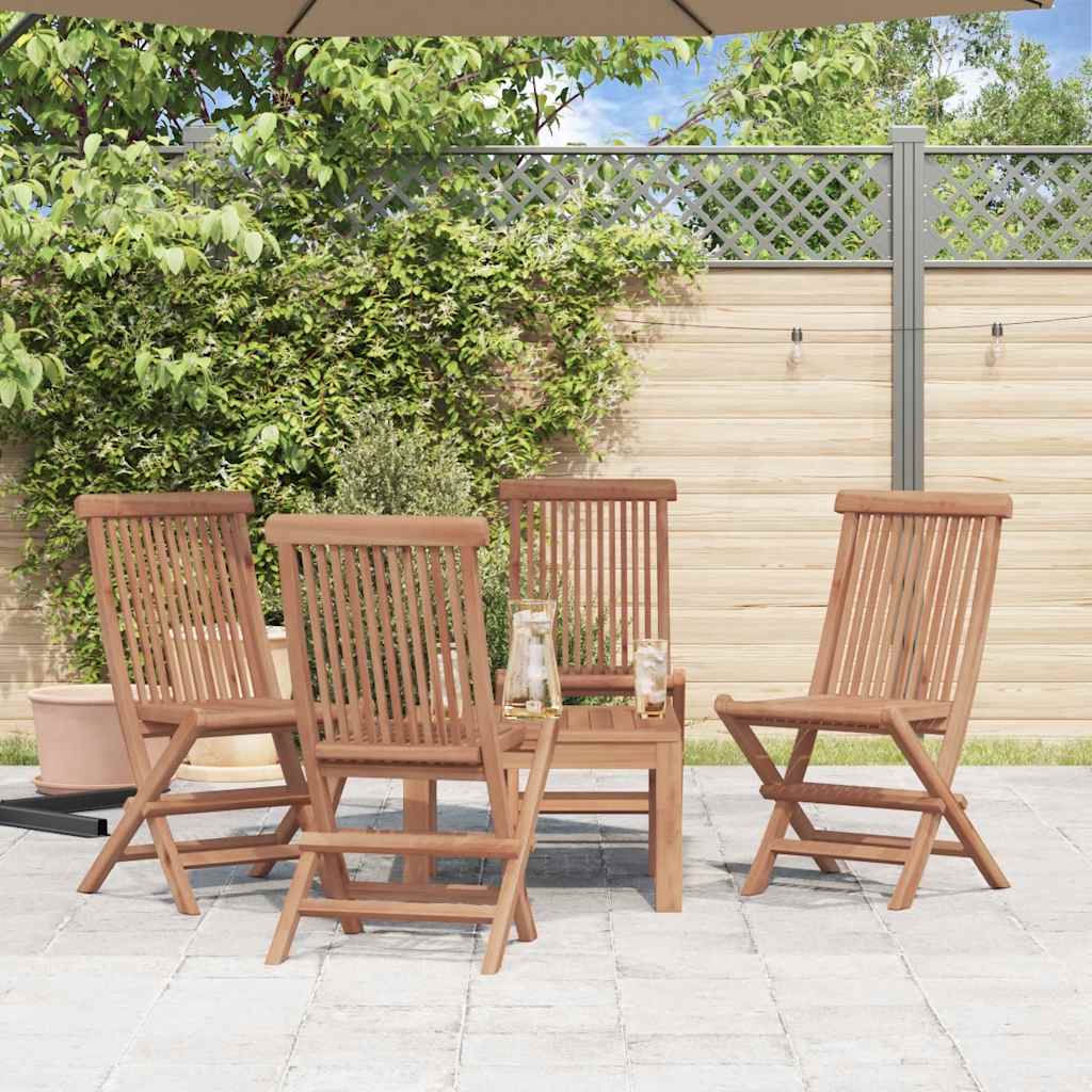 Folding garden chairs, 4 pcs., teak