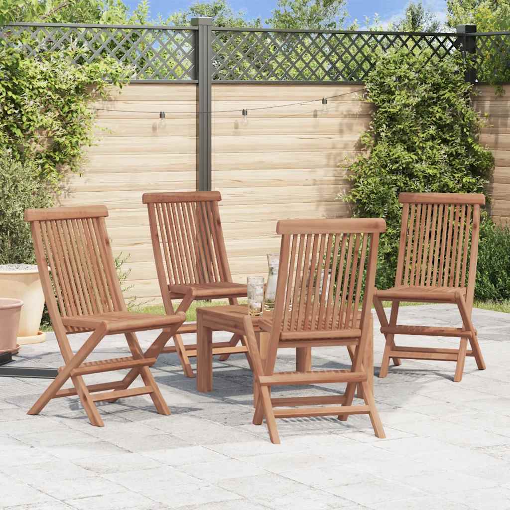 Folding garden chairs, 4 pcs., teak