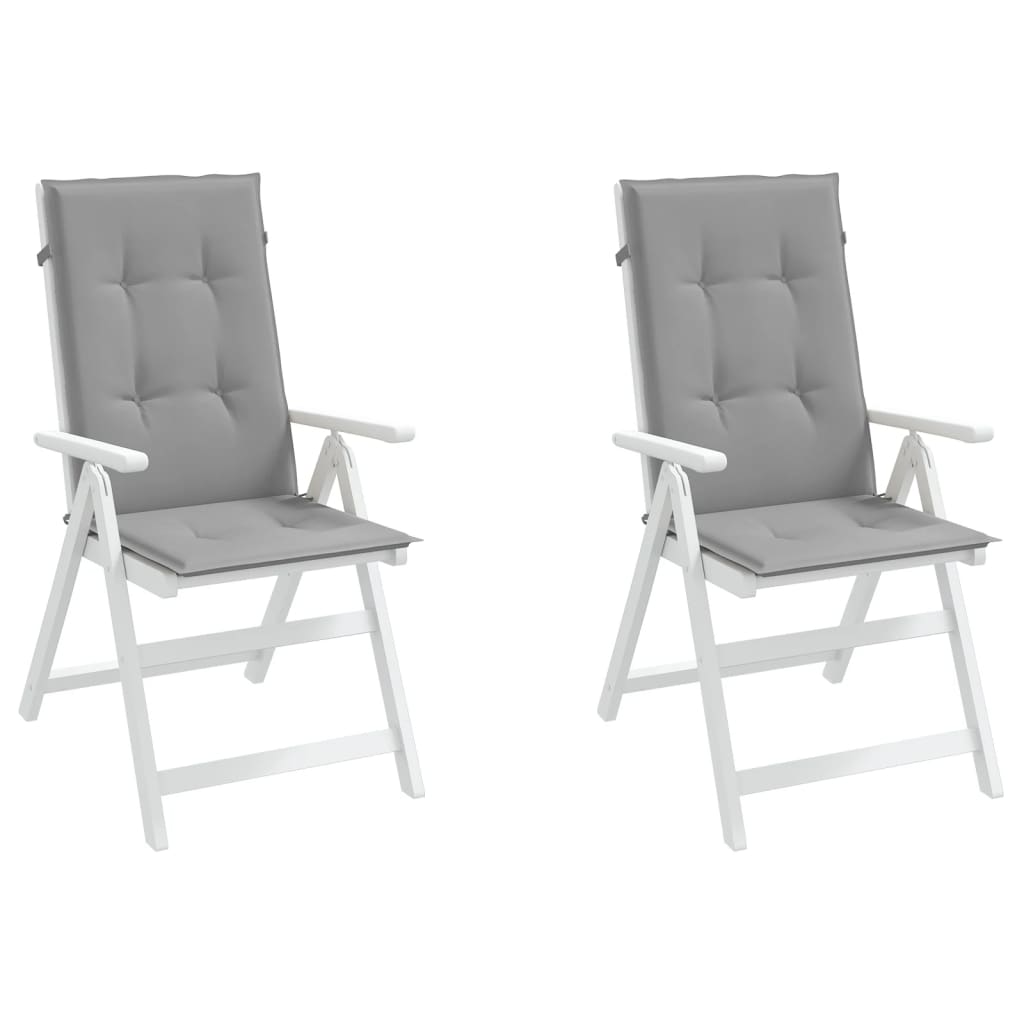 Garden chair cushions, 2 pcs., grey, 120x50x3cm, fabric