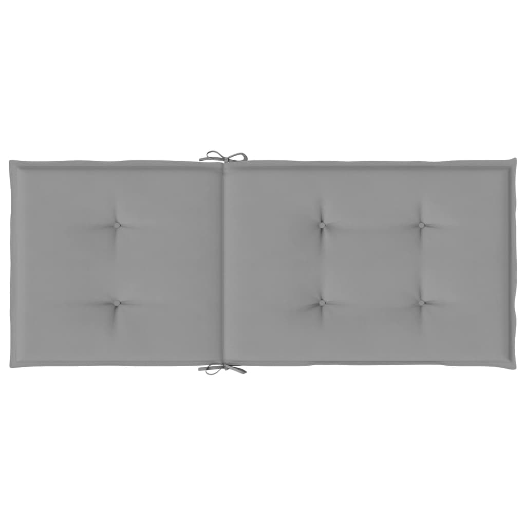 Garden chair cushions, 2 pcs., grey, 120x50x3cm, fabric