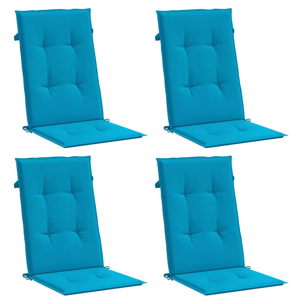 Garden chair cushions, 4 pcs., blue, 120x50x3cm, fabric