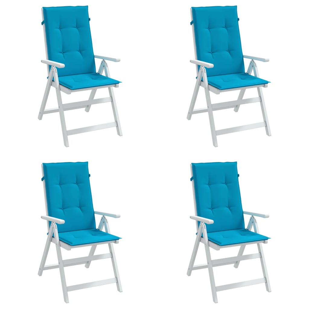 Garden chair cushions, 4 pcs., blue, 120x50x3cm, fabric
