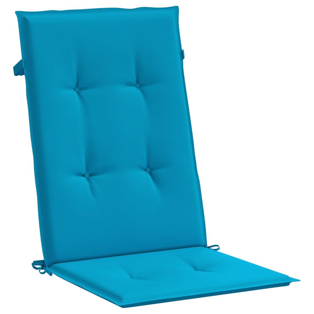 Garden chair cushions, 4 pcs., blue, 120x50x3cm, fabric