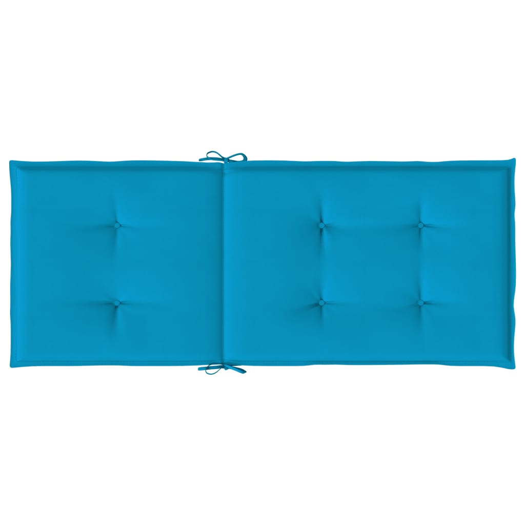 Garden chair cushions, 4 pcs., blue, 120x50x3cm, fabric