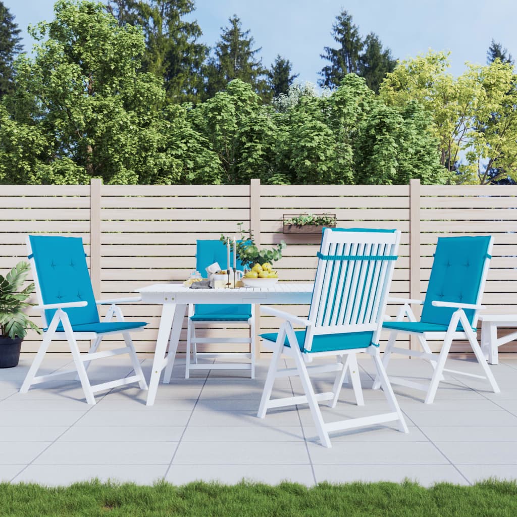 Garden chair cushions, 4 pcs., blue, 120x50x3cm, fabric