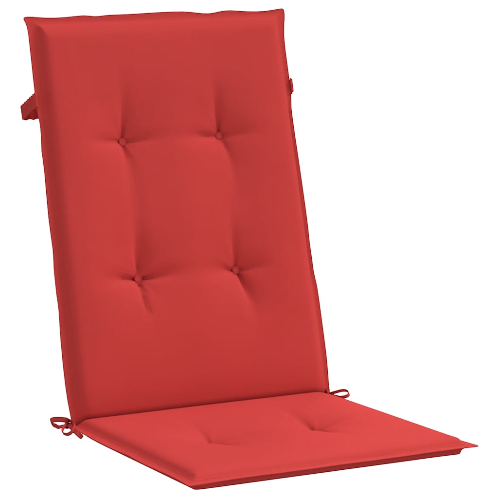 Garden chair cushions, 4 pcs., red, 120x50x3cm, fabric