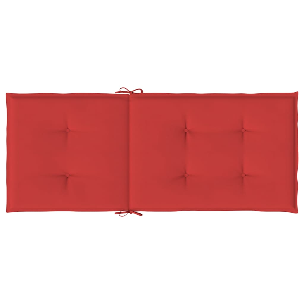 Garden chair cushions, 4 pcs., red, 120x50x3cm, fabric