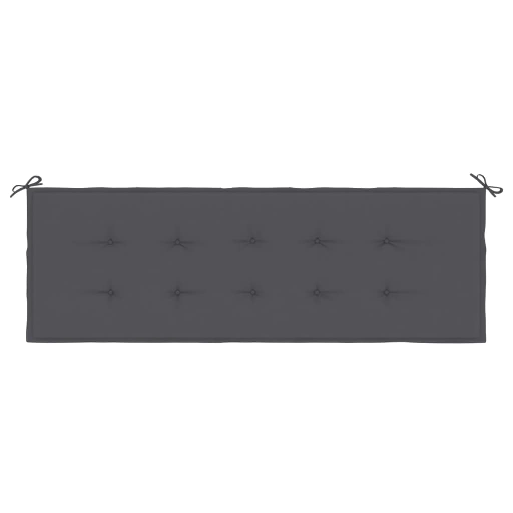 Garden bench cushion, anthracite, 150x50x3cm, fabric