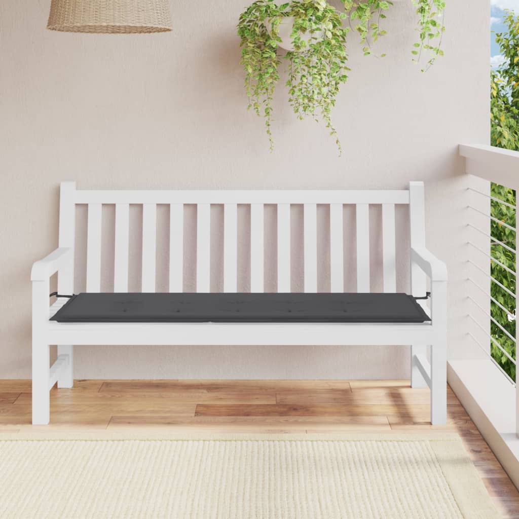 Garden bench cushion, anthracite, 150x50x3cm, fabric