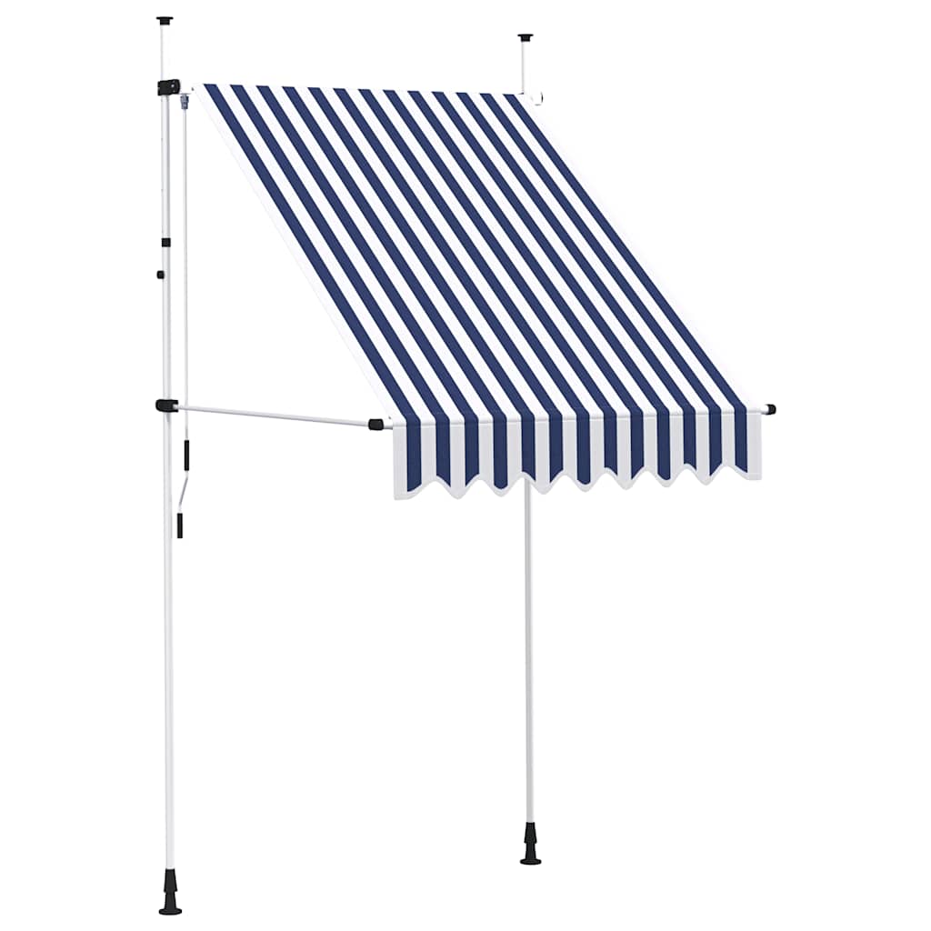 Rankiniu būdu ištraukiama markizė, mėlyni/balti dryžiai, 150cm
